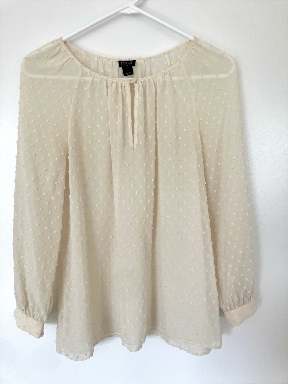 J. Crew Sheer Swiss Dot Top